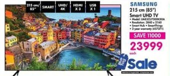 Makro SAMSUNG 215 cm (85") Smart UHD TV offer