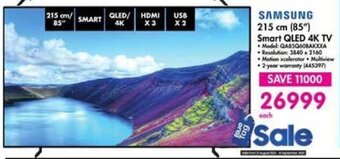 Makro SAMSUNG 215 cm (85") Smart QLED 4K TV offer