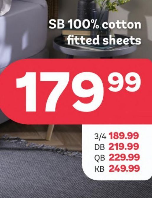 Fitted sheets offer at PEP