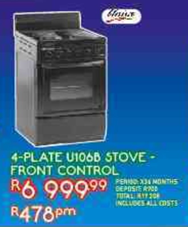 4PLATE U106B STOVE FRONT CONTROL offer at Best Home And Electric