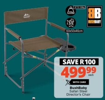 Checkers BushBaby Safari Steel Director's Chair offer