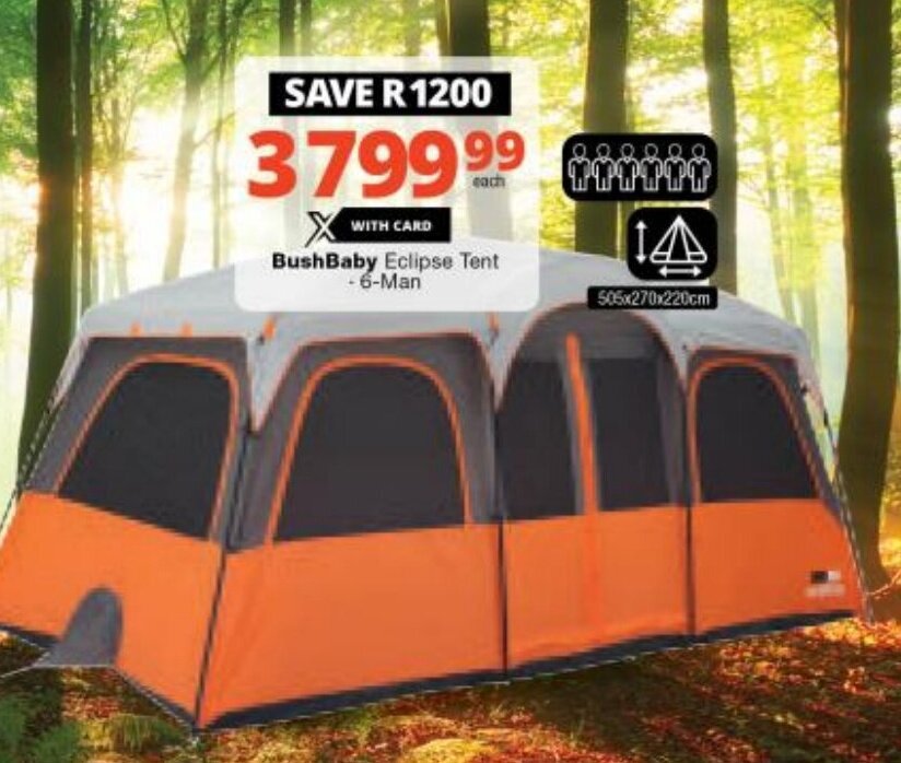 BushBaby Eclipse Tent 6Man offer at Checkers