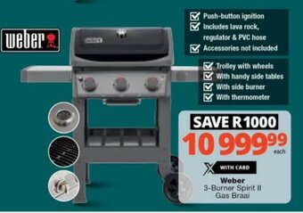 Checkers Weber 3-Burner Spirit II Gas Braai offer