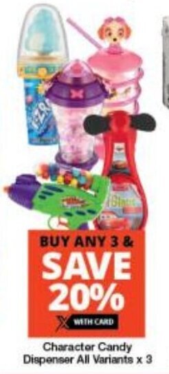 Checkers Character Candy Dispenser All Variants x 3 offer