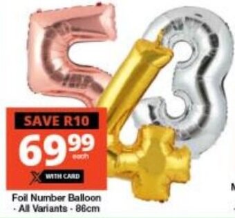 Checkers Foil Number Balloon -All Variants-86cm offer