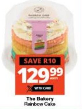 Checkers The Bakery Rainbow Cake offer
