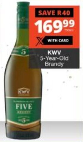 Checkers KWV 5-Year-Old Brandy offer