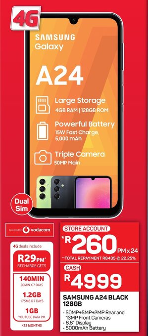Pick n Pay SAMSUNG A24 BLACK 128GB offer