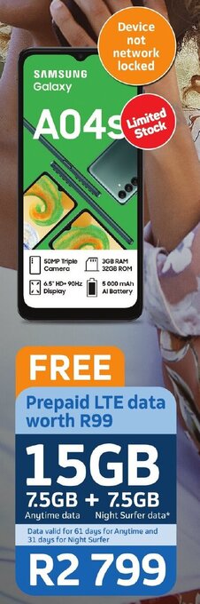 Pick n Pay SAMSUNG Galaxy A04s offer