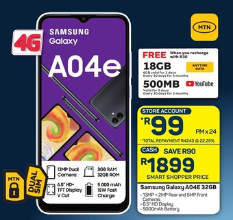 Pick n Pay Samsung Galaxy A04E 32GB offer