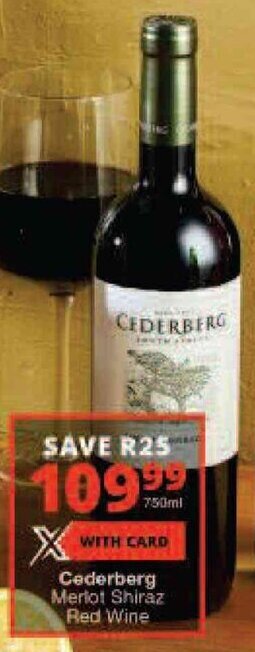 Checkers Cederberg Merlot Shiraz Red Wine offer
