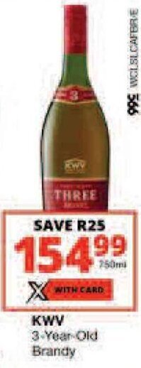 Checkers KWV 3-Year-Old Brandy offer