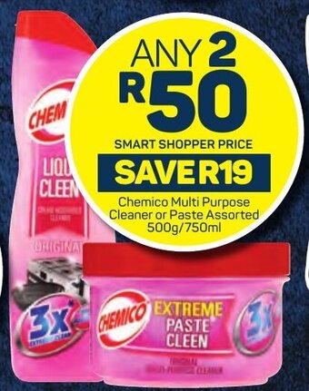 Pick n Pay Chemico Multi Purpose Cleaner or Paste Assorted 500g/750ml offer