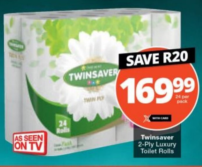 Twinsaver 2Ply Luxury Toilet Rolls offer at Checkers