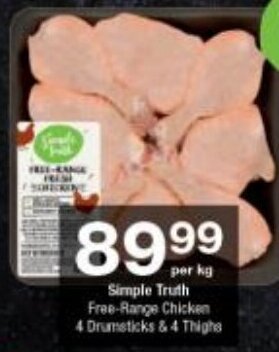 Simple Truth Free-Range Chicken 4 Drumsticks & 4 Thighs