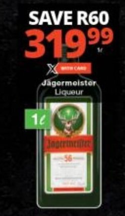 Checkers Jagermeister Liqueur offer