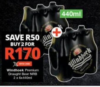 Checkers Windhoek Premium Draught Beer NAB 2 x 6x440ml offer