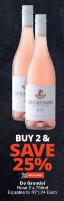 Checkers De Grendel Rosé 2 x 750ml offer