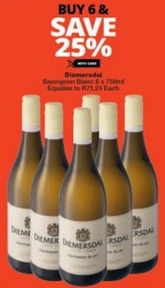 Checkers Diemersdal Sauvignon Blanc 6 x 750ml offer