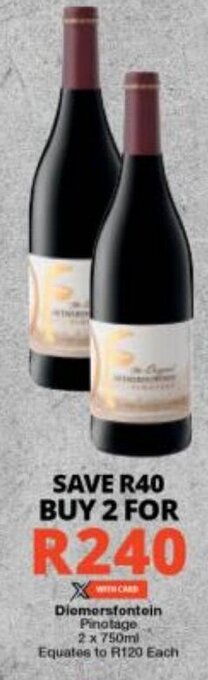 Checkers Diemersfontein Pinotage 2 x 750ml offer