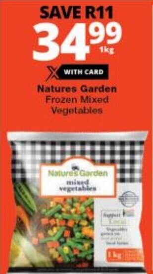 Checkers Natures Garden Frozen Mixed Vegetables offer