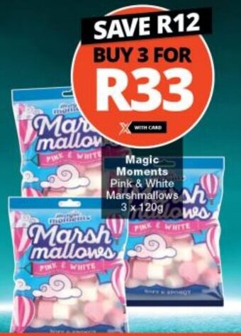 Checkers Magic Moments Pink & White Marshmallows 3x120g offer