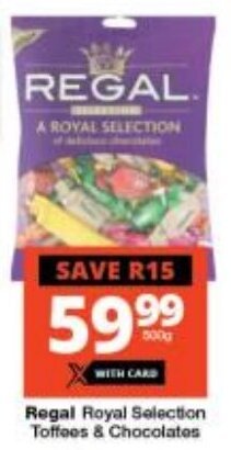 Checkers Regal Royal Selection Toffees & Chocolates offer