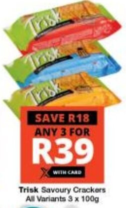 Trisk Savoury Crackers All Variants 3 x 100g