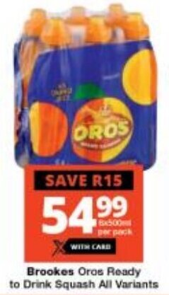 Brookes Oros Ready to Drink Squash All Variants