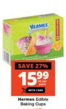 Checkers Hermes Edible Baking Cups offer