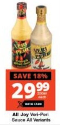 Checkers All Joy Veri-Peri Sauce All Variants offer
