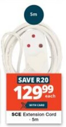 Checkers SCE Extension Cord .5m offer