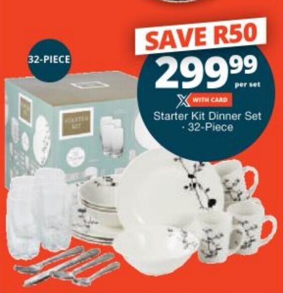 Starter Kit Dinner Set 32Piece offer at Checkers