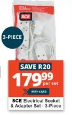 Checkers SCE Electrical Socket & Adapter Set 3-Piece offer