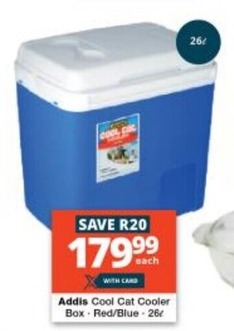 Checkers Addis Cool Cat Cooler Box Red/Blue - 26L offer