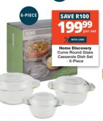 Home Discover y Curve Round Glass Casserole Dish Set -6-Piece