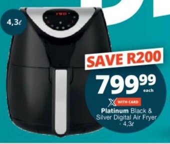 Checkers Platinum Black & Silver Digital Air Fryer 4,3L offer