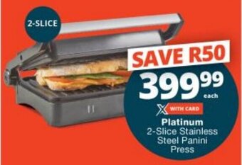 Checkers Platinum 2-Slice Stainless Steel Panini Press offer