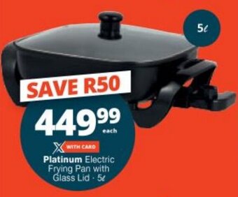 Checkers Platinum Electric Frying Pan with Glass Lid - 5L offer