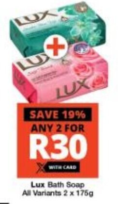 Checkers Lux Bath Soap All Variants 2 x 175g offer