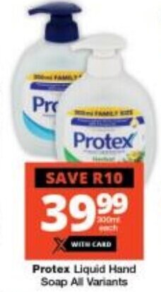 Checkers Protex Liquid Hand Soap All Variants offer