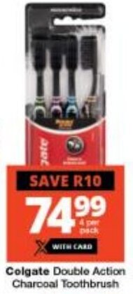 Checkers Colgate Double Action Charcoal Toothbrush offer