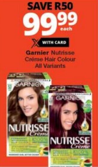 Checkers Garnier Nutrisse Créme Hair Colour All Variants offer