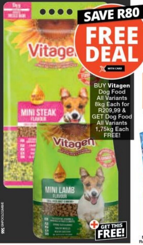 BUY Vitagen Dog Food All Variants 8kg offer at Checkers