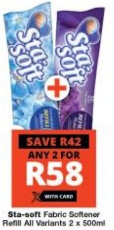 Checkers Sta-soft Fabric Softener Refill All Variants 2 x 500ml offer