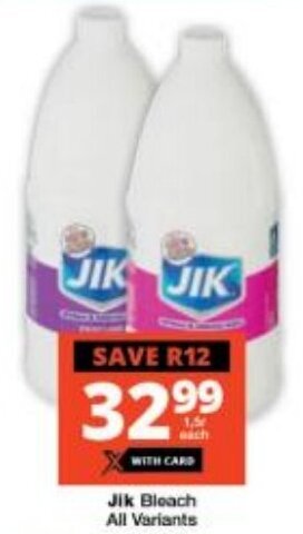 Checkers Jik Bleach All Variants offer