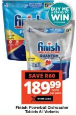 Checkers Finish Powerball Dishwasher Tablets All Variants offer