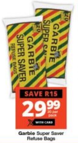Checkers Garbie Super Saver Refuse Bags offer