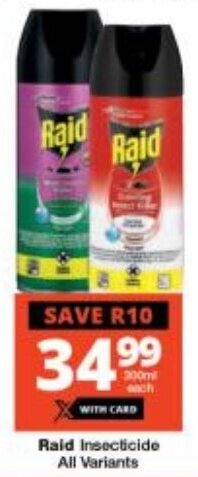 Checkers Raid Insecticide All Variants offer