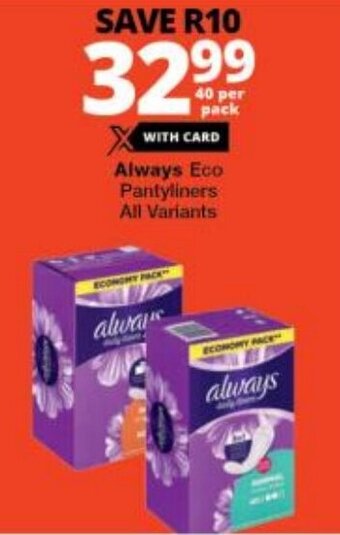 Always Eco Pantyliners All Variants